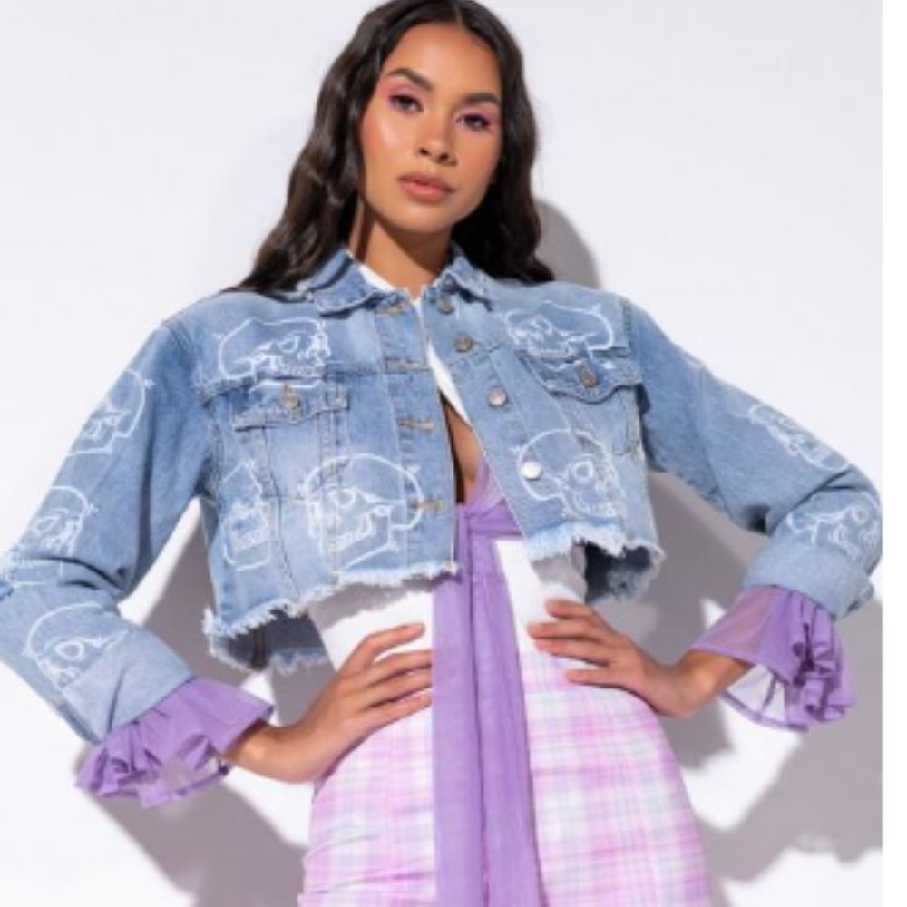 One Eight Skull Denim Jacket